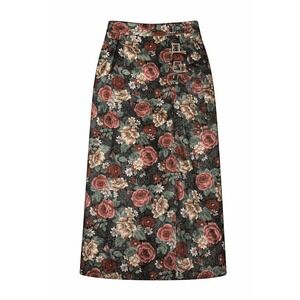 JH Collectibles Vintage Floral Maxi Skirt Cotton Wrap Buckle Detail Size 6